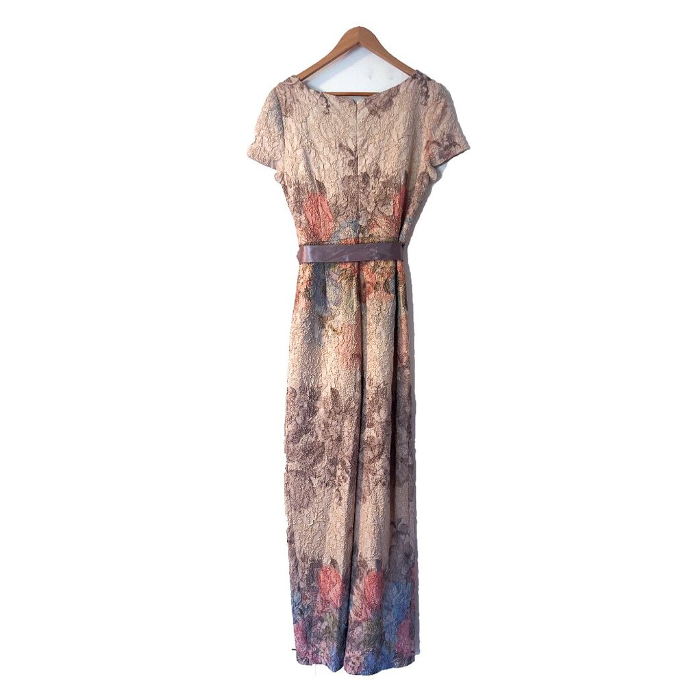 Adrianna Papell Floral Matelasse Column Gown Size 10 - Picture 8 of 16